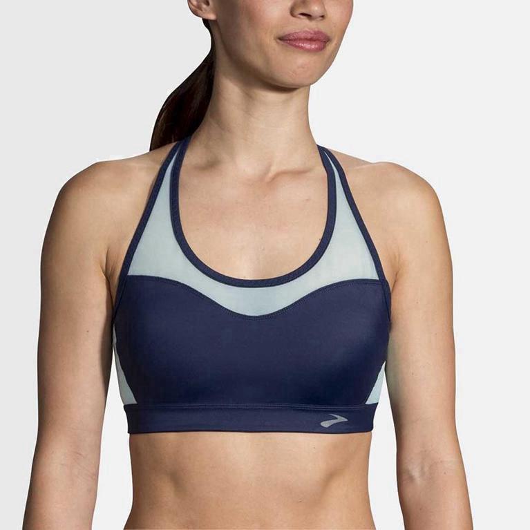 Brooks Fastforward Crossback Israel - Women's Running Bra - Blue (72840-DHNA)